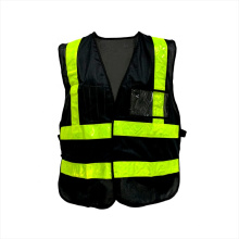 High visibility safety vest mesh black color security safety vest